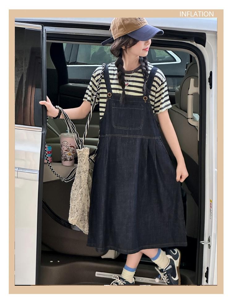 Girls' Summer Dress 2026 New Style Children's Stylish Medium and Large Girls' Summer Dress Cowboy Strap Skirt Two Piece Set