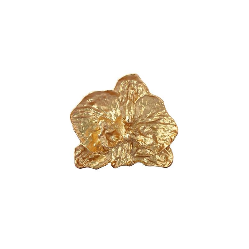 10 Pièces/lot 36*31mm Bouton Fleur Métallique Irrégulier pour Pull Mode Polyvalent Manteau Coupe-vent Veste Boutons Dorés