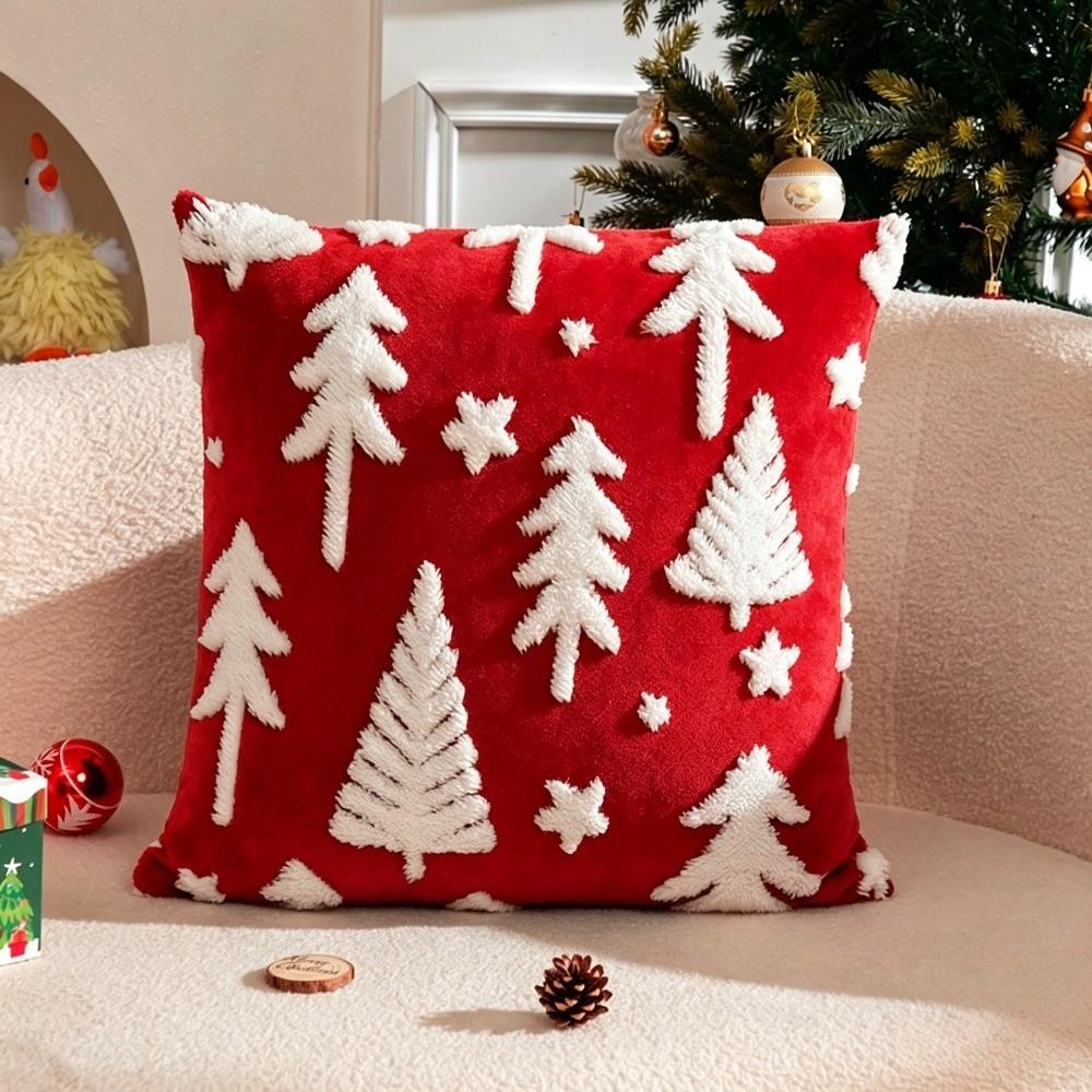 Elk Plush Christmas Pillow Cover Soft Versatile Throw Pillow Cover Cozy Durable Decorative Pillowcase Festival