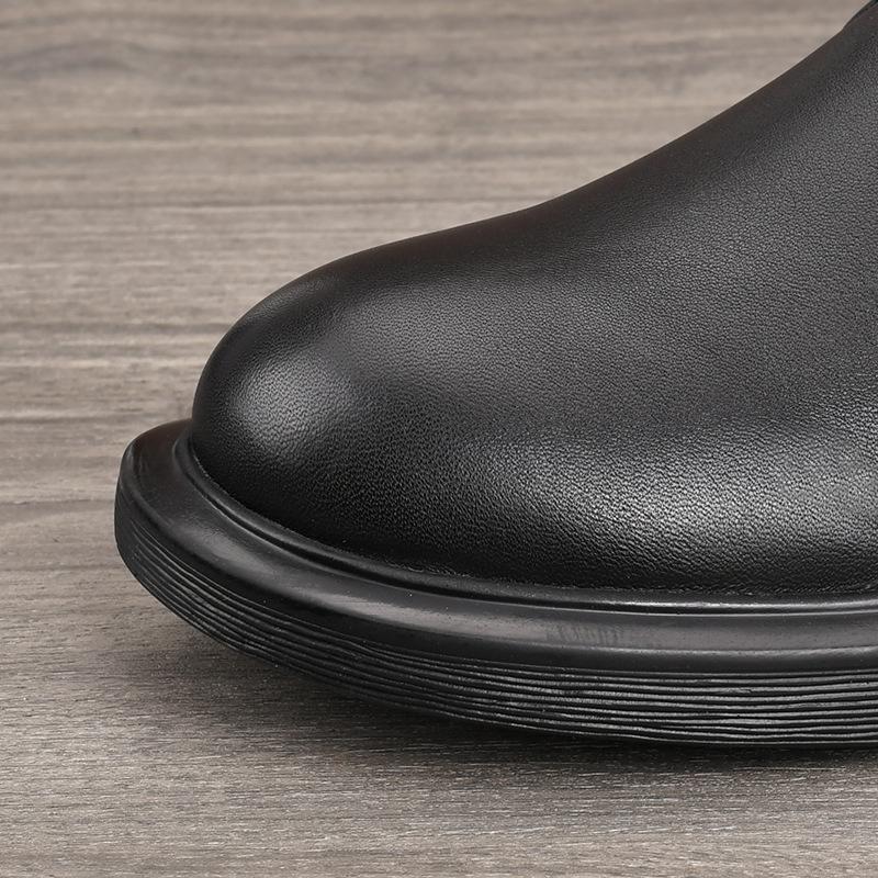 Men's Mid-Top Cowhide Leather Boots - Casual, Formal, Warm Winter Martin Shoes