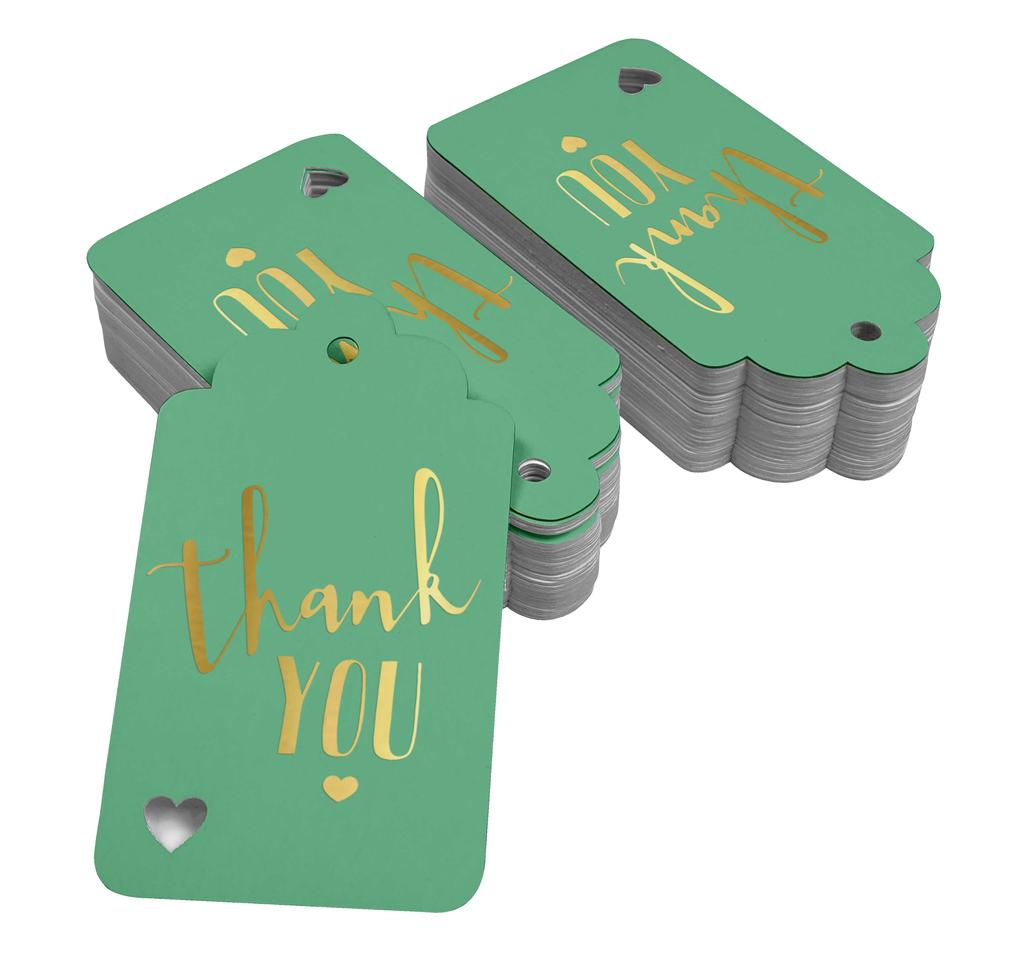 Inkdotpot ThankYou Bridal Shower-Baby Shower-Retirement-Wedding-Birthday Bottle Tag Real Gold Foil Favor Hang Tags Pack Of