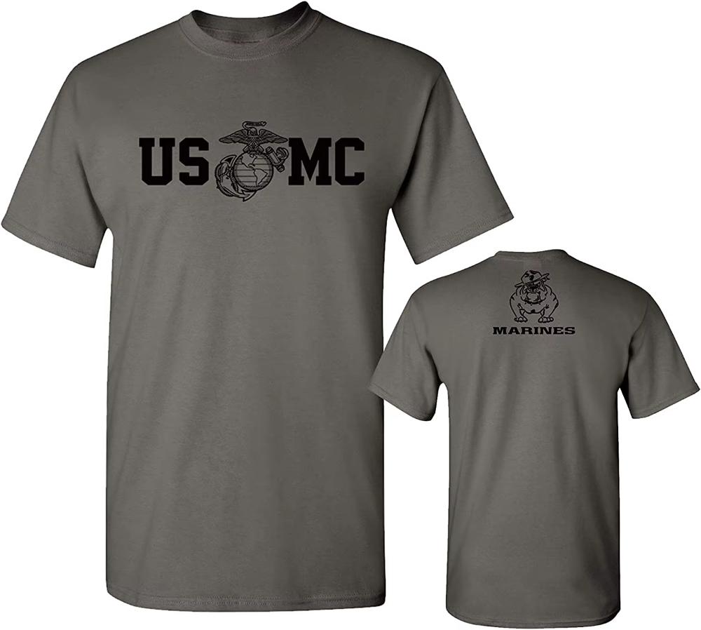 

2025 US Marine Corps Bull Dog USMC Military T-Shirt Cotton O-Neck Summer Short Sleeve Casual Mens T-shirt Size S-4XL Comfortable 4XL