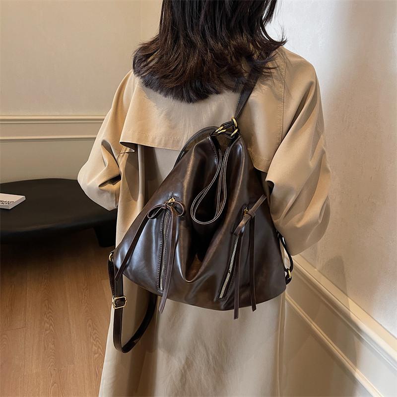 Multi-Function Backpack Soft Leather Women's Shoulder Bag Large Capacity Tote Bag Underarm Bag