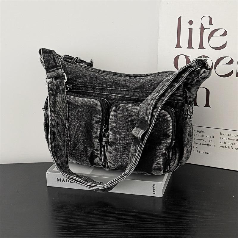 Denim backpack 2025 summer new shoulder messenger bag fashion simple shoulder bag trend women satchel casual