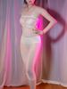 Spaghetti Strap Oil Shiny Glossy Pencil Dresses Women Sexy Thin Sheer Nightclub Package Hip Mini Dresses High Elastic Shape Wear
