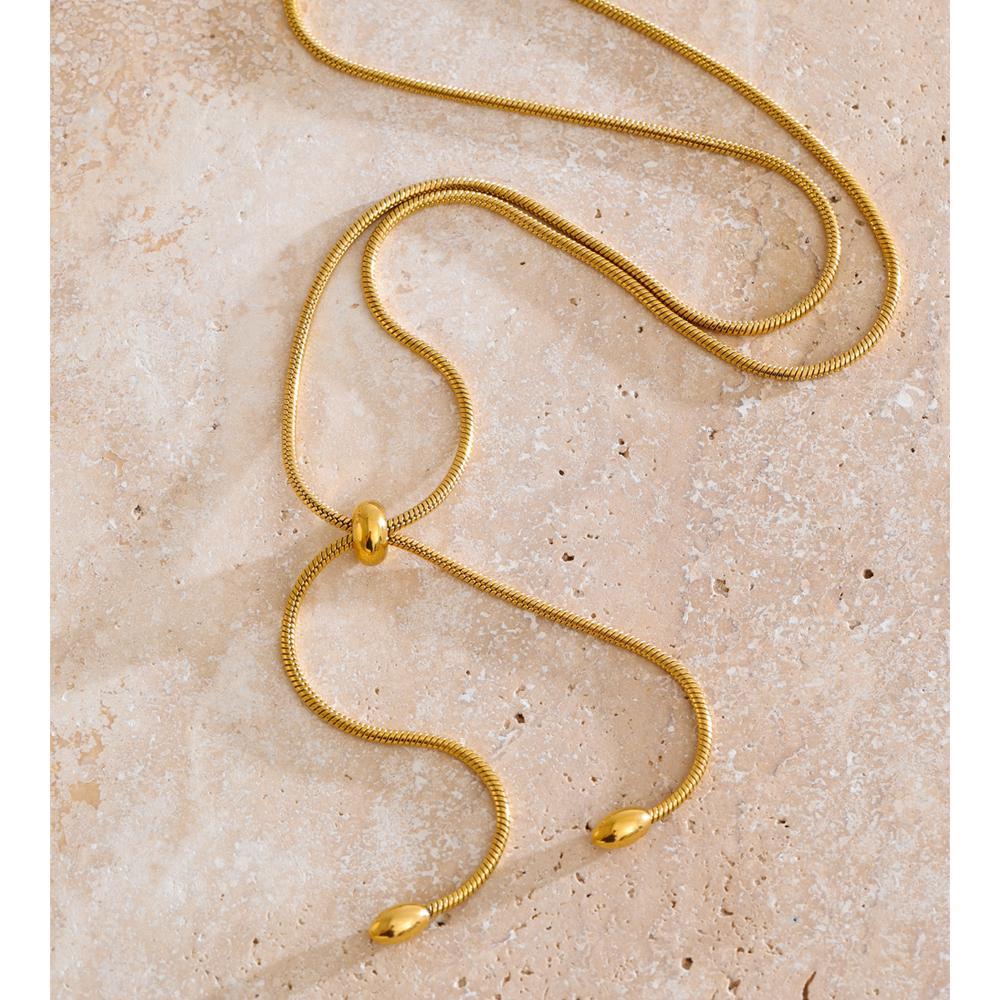 Yhpup 60cm Stainless Steel Knot Chain Necklace for Women Gold&Platinum Plated Trending Personalized Jewelry Wholesale