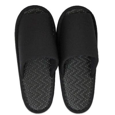 Black Twill with Outer Seam and Black Tatami Mat Size Up To Made In Black Men's Slippers, Interior, L, 27cm, Japan, Washable, Quiet,
