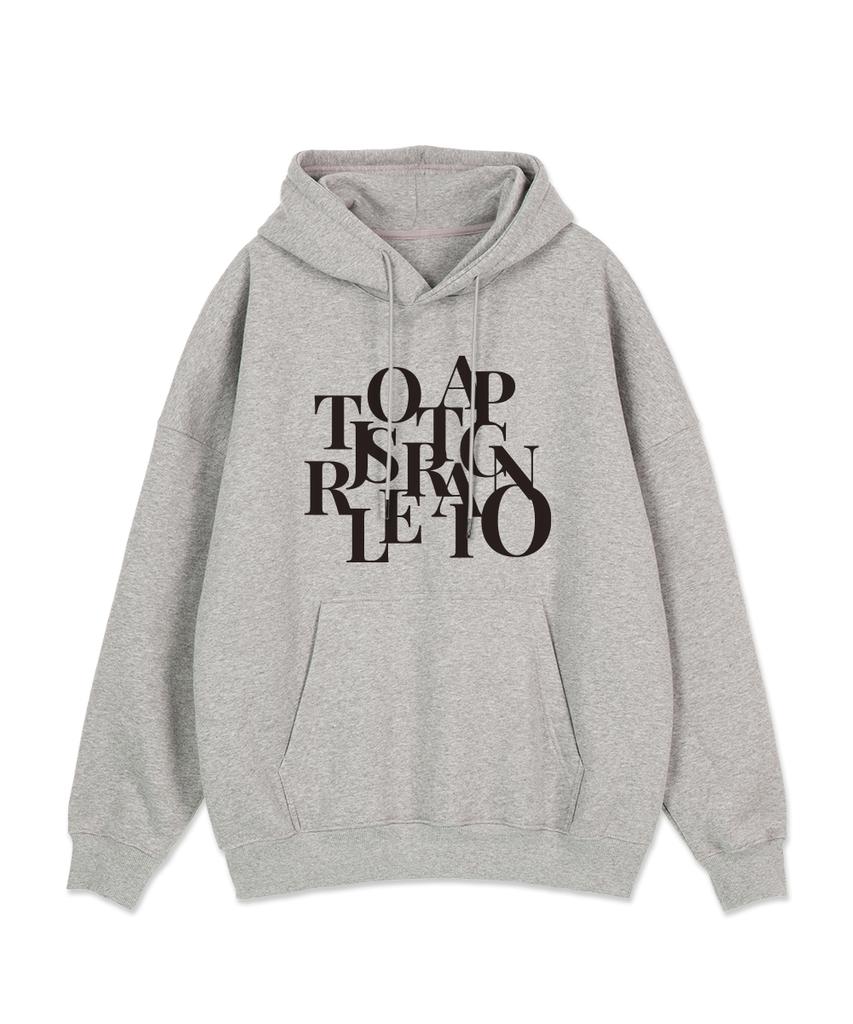 Big Logo Oversized Wide Shoulder Hoodie_Melange