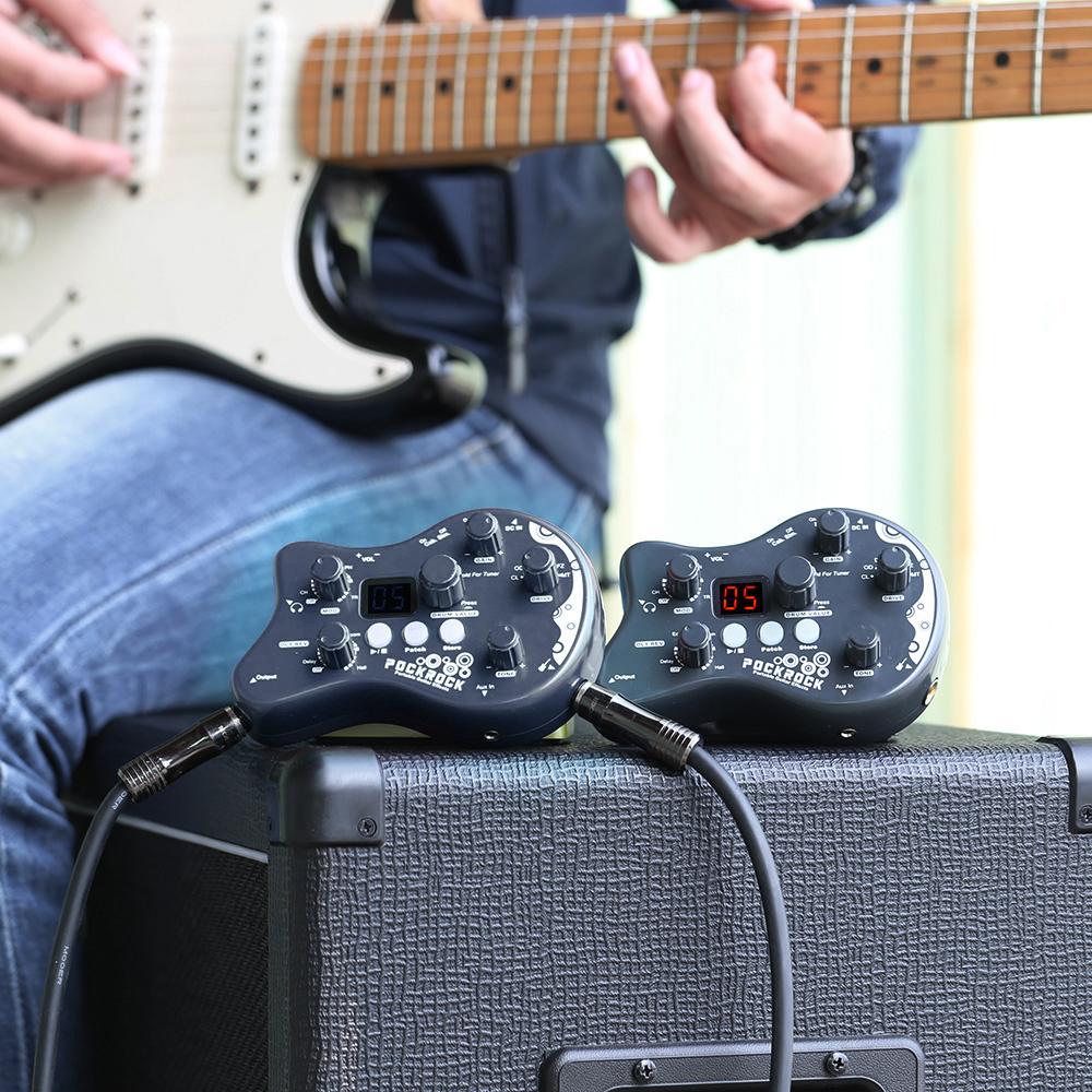 PockRock Portable Guitar Multi-effects Processor Effect Pedal 15 Effect Types 40 Drum Rhythms