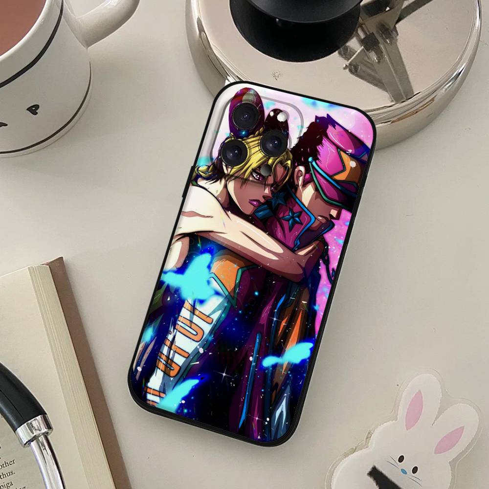 Anime J-JoJos Bizarre Adventure Phone Case For IPhone 17 16 15 14 13 12 11 X XR XS Plus Pro Max Mini Soft Black Cover