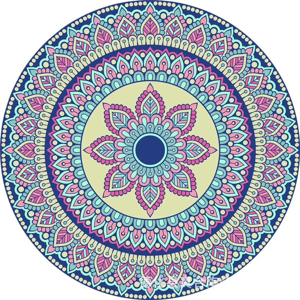 Mandala Flower Cup Coaster Round Ceramic Placemats Non-slip Tablemat Insulated Coasters Kitchen Decoration Tableware Home Decor