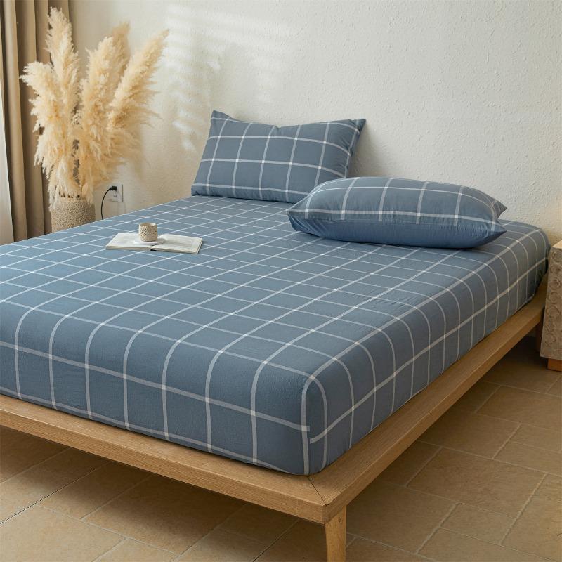new cotton washed cotton lattice series single bed hat thickened tatami non-slip bed cover single piece fitted sheet