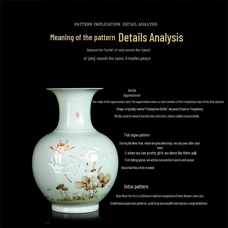 Taozhi New Chinese Hand-painted Ceramic Vase