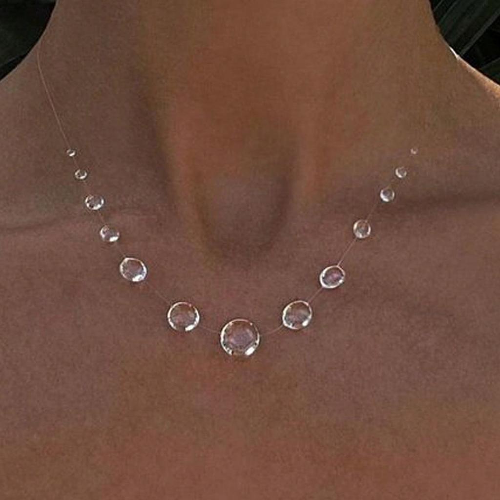 Ins Simulation Water Drop Clear Dewdrop Series Necklace Handmade Glue Dripped Fashion Jewelry Women Niche Gifts Friends