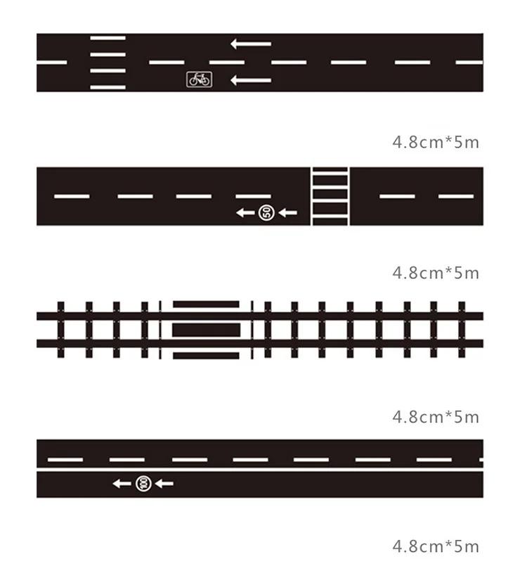 1 Pcs 5m Railway Train Curve Design Paper Washi Tape Diy Road Traffic Adhesive Tape Scrapbooking Sticker Label Masking Tape