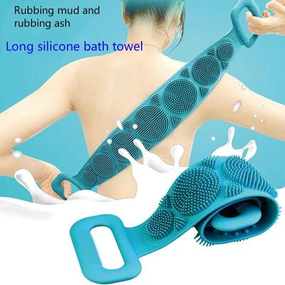 Silicone Bath Towel Rubbing Back Exfoliating Dead Skin Body Massage Brush Bath Brush Rubbing Towel Shower Cleaner WBL