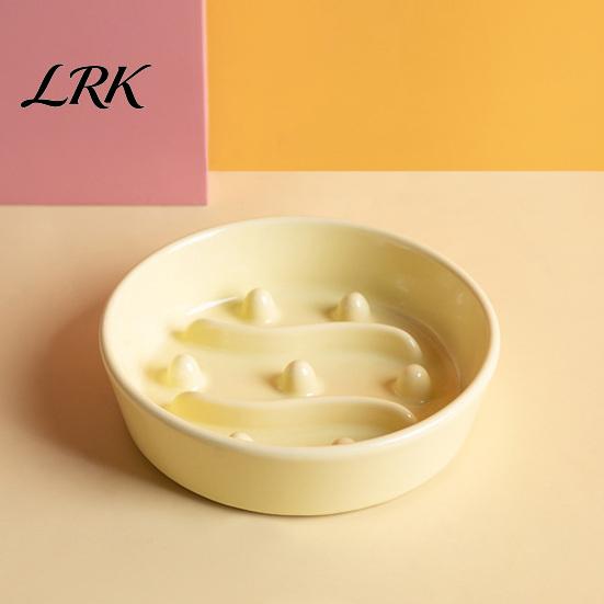 Stable Slow Feed Pet Bowl Feeder Bowl, Ceramic Anti-vomiting Dog Non-Slip Durable Food Reduces Choking for Dogs Cats Cat