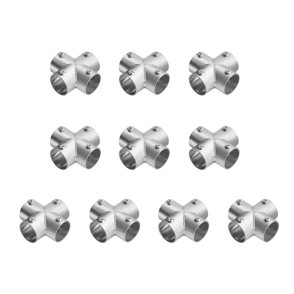 Set of 10 Stainless Steel Pipe Clamps Handrail T Joint Accessories Heavy Duty Stainless Steel T Fittings for Tubing