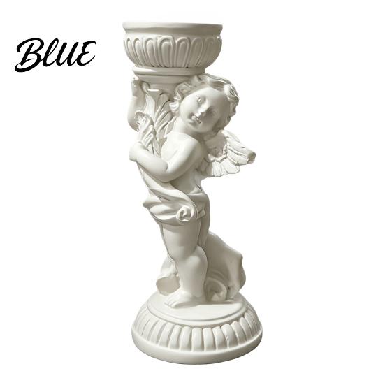 Modern Minimalist Home Accents Retro Angel Candle Holder Cupid Roman Column Stand Vintage Statue Decor Figurine Decorative Candlestick for Wedding,