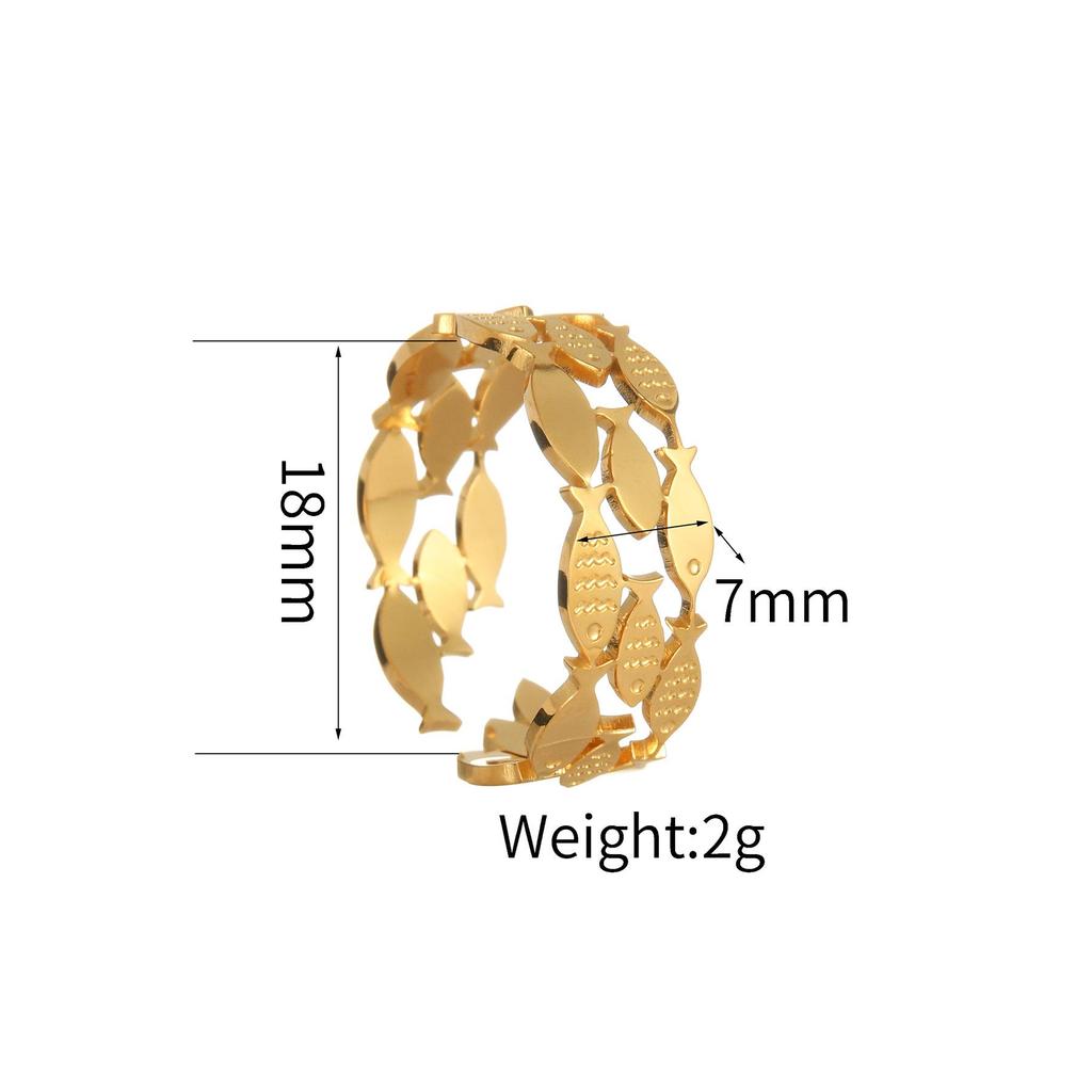 Anello Aperto INS Moda Acciaio Inossidabile Stella Marina Perla - Anello Dito Esagerato Placcato Oro 18K da Donna