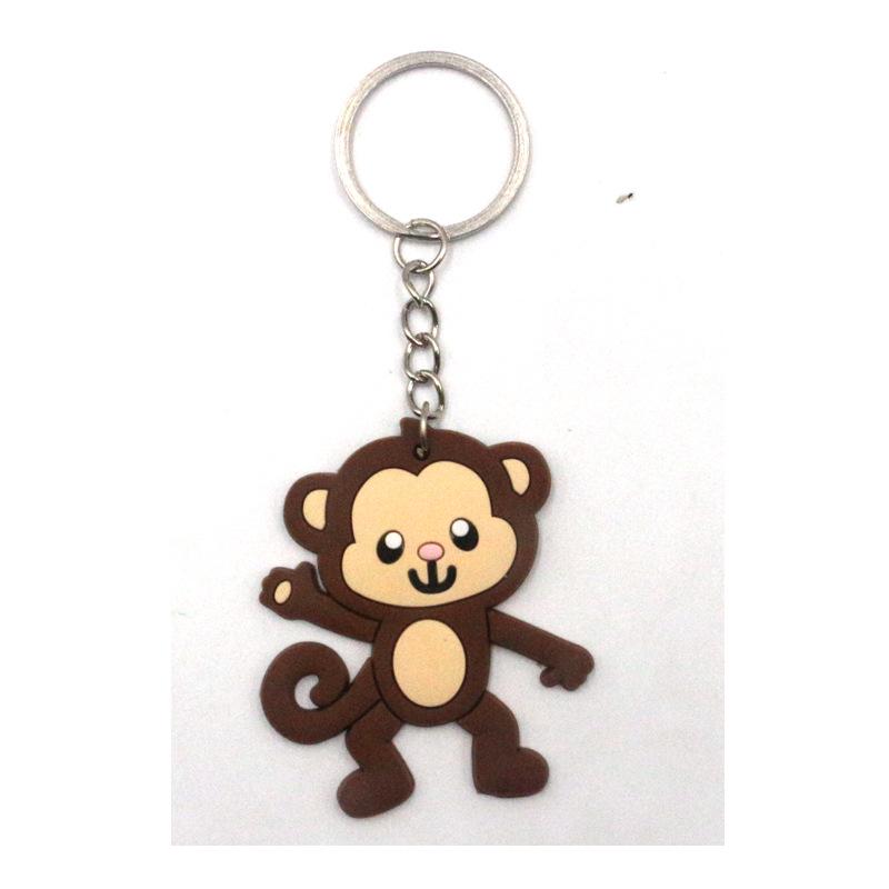 Jungle Animal Cartoon Keychain - Cute PVC Epoxy Pendant for Car Keys