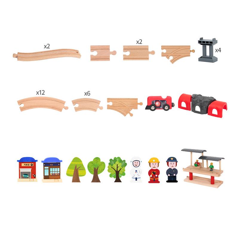 Diy Wooden Belt Tunnel Track Set Compatible with All Brands of Railway Road Accessories Assembly Toys for Children Gifts PD65 St Practical Use