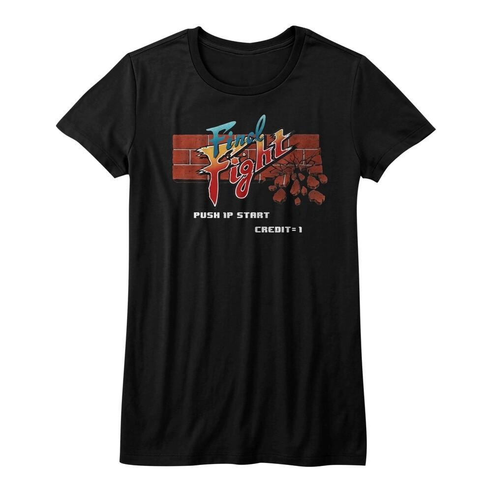 Final Fight Arcade Black Junior Women's T-Shirt