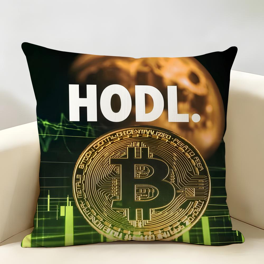 Cool Bitcoin Fashion Luxury Cushion Cover Natural Linen Organic Fabric DoubleSided Printing Room Sofa Decor Pillow Case