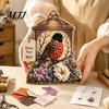 Kit Creativo per Principianti Arte con Ago su Tessuto 3D, Lanterna della Memoria Fai-da-te con Uccello, Set Floreale e Modelli, Kit Punch Needle per Adulti, Decorazione da Tavolo e Camino per la Casa