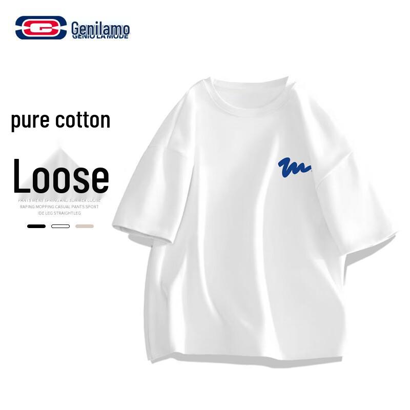 GENIOLAMODE Men s Pure Cotton Printed Short-Sleeve T-Shirt 2XL