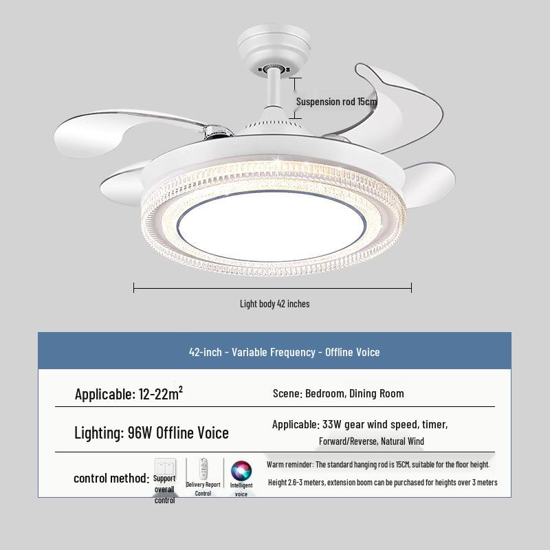 2026 New Model Flush Mount Ceiling Fan with Integrated Light for Living, Dining & Bedroom
