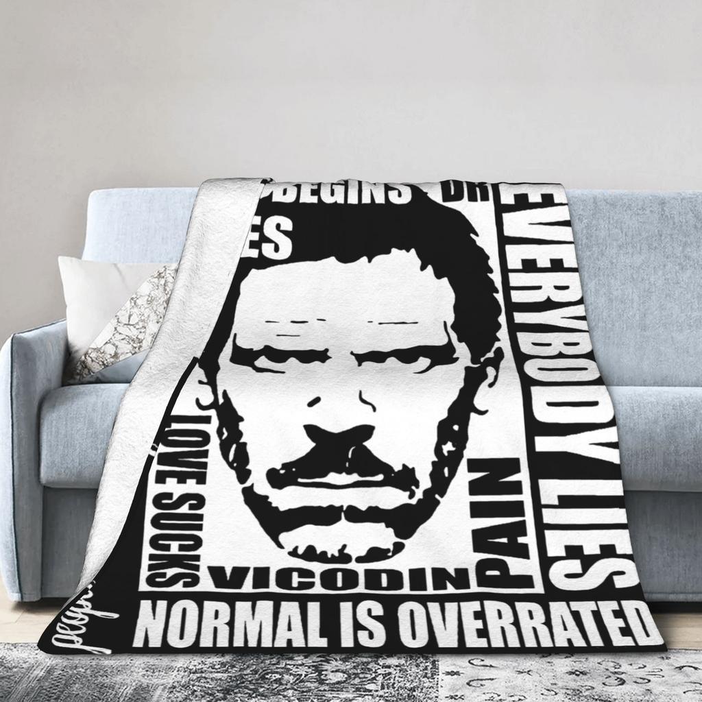 Dr Gregory House MD Warm Soft Blanket Travel Office Plush Throw Blanket Graphic Outdoor Flannel Bedspread Sofa Bed Cover