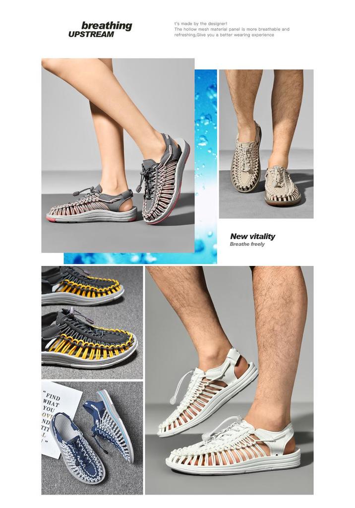 Men's Woven Casual Beach & Outdoor Sandals - Roman Style Water & Wading Shoes