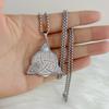 A Stylish and Simple Celtic Knot Pattern Five-pointed Star Triple Moon Necklace Stainless Steel Necklace for Men and Women