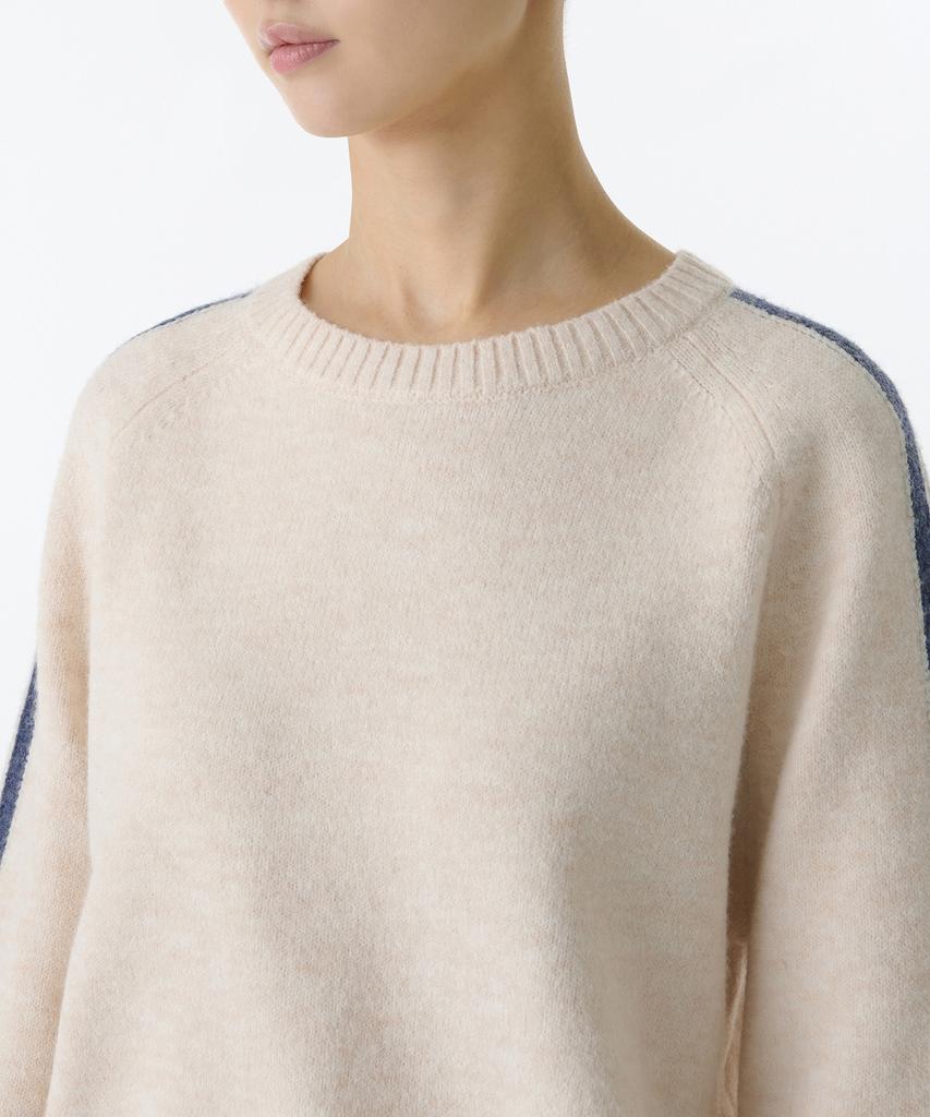 MUSINSA STANDARD WOMAN Women'S Crew Neck Track Knit [Ivory]