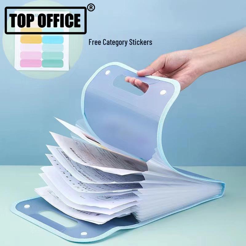 A4 Handheld Multi-Layer Accordion Folder for Students - Large Capacity, High-Value Classification Storage Bag.