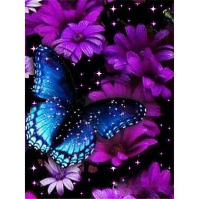 Butterfly DIY 5D Diamond Painting Full Round Drill Diamond Embroidery Mosaic Cross Stitch Kits Rhinestone Home Decor Wall Art