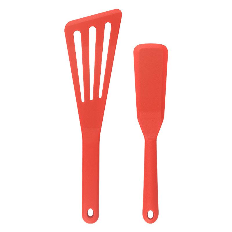 

2Pcs Integrated Silicone Cooking Spatula Set, Non-stick Pan Fry Shovel, Egg & Fish Frying Turner Household Kitchen Cook Tools красный