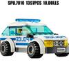 Ql0200 1397 Stück Städtische Polizeistation, Auto, Hubschrauber, Motorrad, 10 Puppen, Waffe, Junge, Baustein-Spielzeug