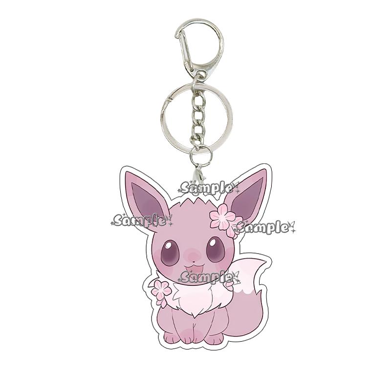 Anime Cartoon Umbreon Eevee Espeon Acrylic Keychain Key Chain Ring Backpack Charm Accessories Homemade Pendant Gift for Friends