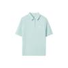 Solid Color Knitted Short Sleeve Breathable Comfortable Polo Shirt Women Tops L225W157-02KN