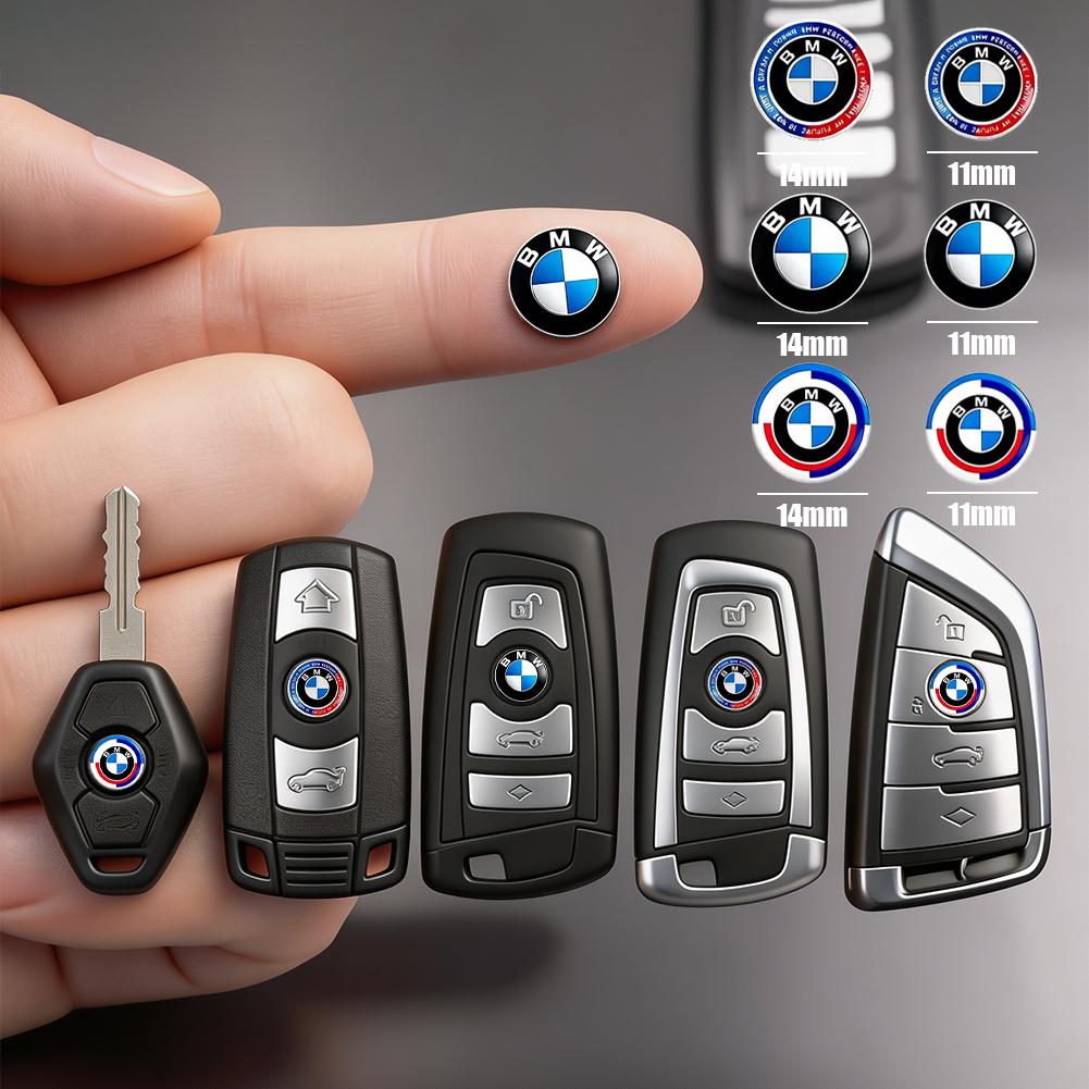 11/14mm 3D Aluminum Car Key Logo Emblem Decor Sticker Accessories For BMW E90 G80 M3 G30 M5 F82 F83 F20 F21 G42 F95 F96 G06 G07 gjdf19 cyhj0