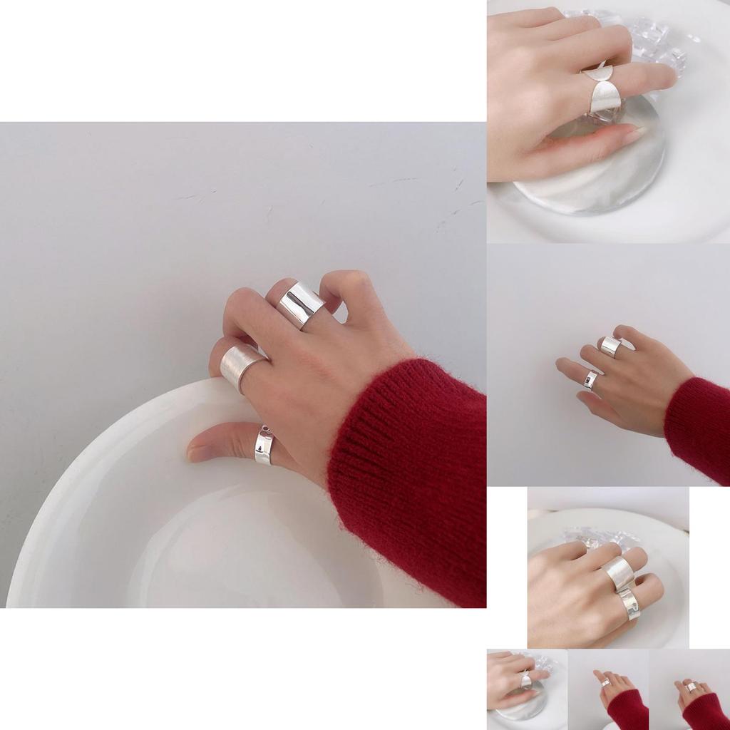 Elegant Korean Style Adjustable Copper Ring For Women With Minimalist Geometric Design