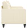 2 Seater Sofa Cream 120 cm Faux Leather