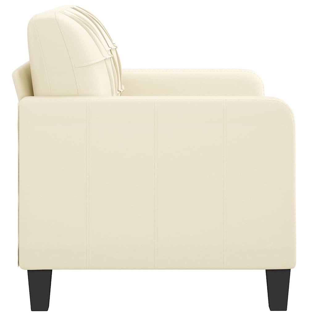 2 Seater Sofa Cream 120 cm Faux Leather