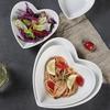 Pure White Heart-Shaped Ceramic Bowl and Plate Set - Ideal for Fruit, Salad, Sauce, Baking, and Soup.