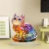 Vibranted Color 2D Kitten Acrylic Desk Decoration Ornament for Home and Work Office Decorations