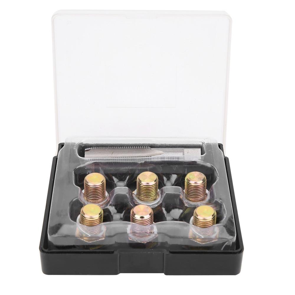 13PCS Anti-Rust Oil Drain Plug Tap Oil Pan Rethread Tool Oil Pan Thread Retapping M13*1.25