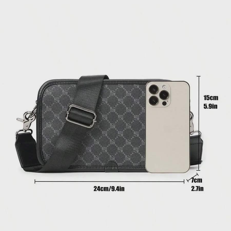 Karierte Herren-Umhängetasche: Trendy koreanische kleine quadratische Messenger-Tasche für den gelegentlichen Arbeitsweg