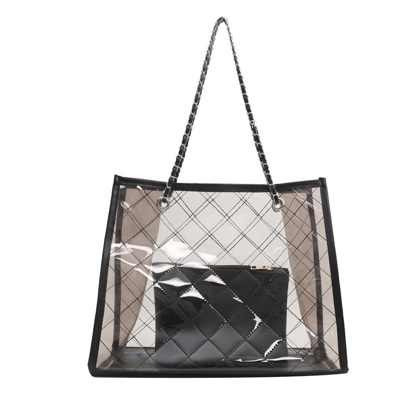 2024 Spring Women's Large PVC Transparent Tote - Casual Shoulder Bag, Summer Trend